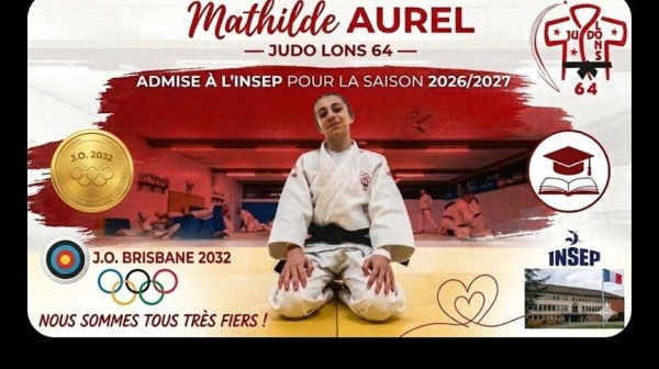 ???? Bonne nouvelle du jour !  Le Comité Judo 64 est fier de compter une judoka supplémentaire sur les tatamis de l’INSEP.  Toutes nos félicitations à Mathilde Aurel ainsi qu’au Judo de lons 64 pour ce magnifique parcours.